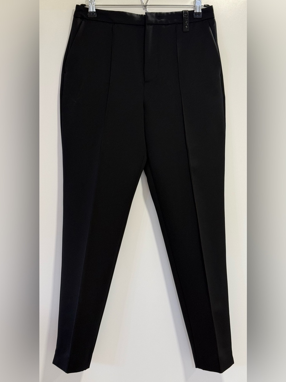 MONCLER Black Creased Dress Trousers Size EUR 40